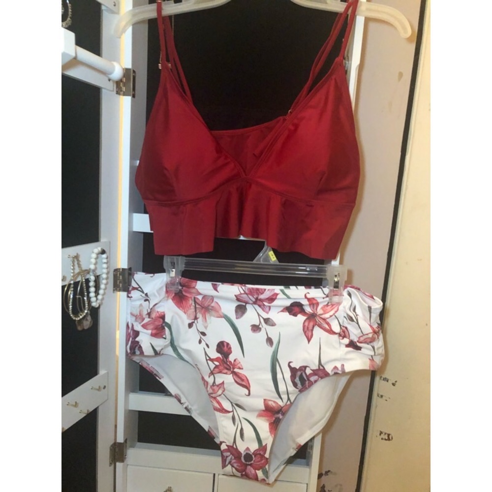 Floral High Waisted Bikini
